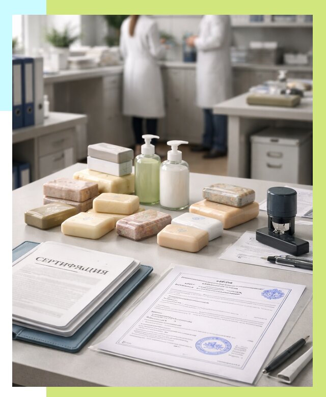 Сертификация мыла и сертификат на мыло в Кохме от 12466 | Алешин-Кхм