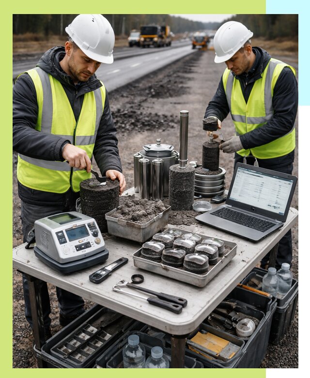 Сертификация асфальта: испытания и подтверждение в Кохме