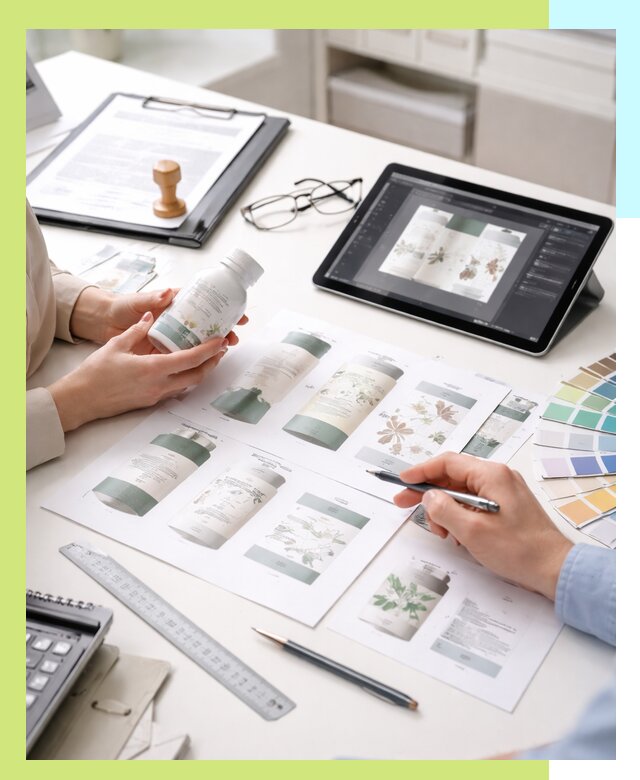 Профессиональная разработка дизайна и текста этикетки продукции в Кохме