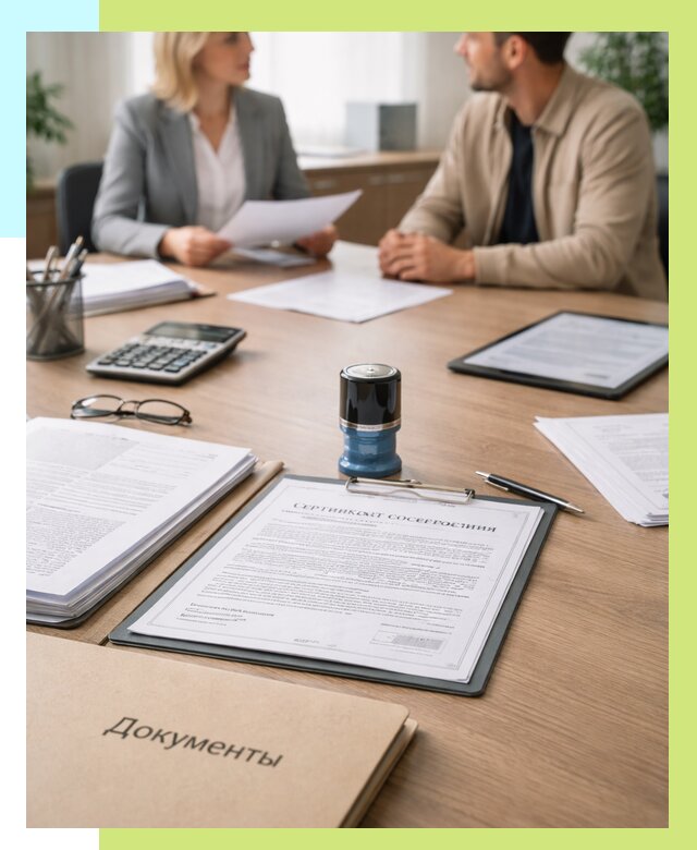 Сертификат соответствия на продукцию в Кохме от 15582 р.|Алешин-Кхм