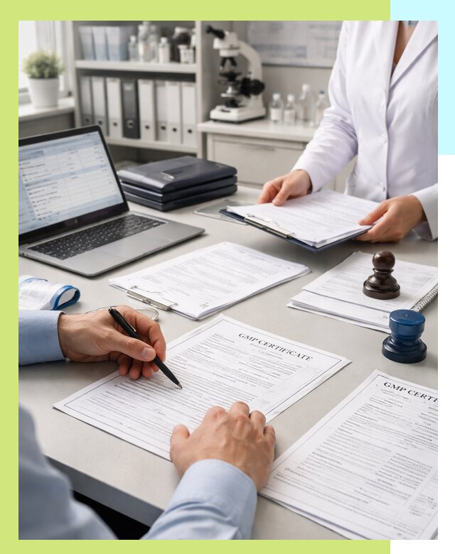 Оформление сертификата GMP в Кохме для фармпроизводства