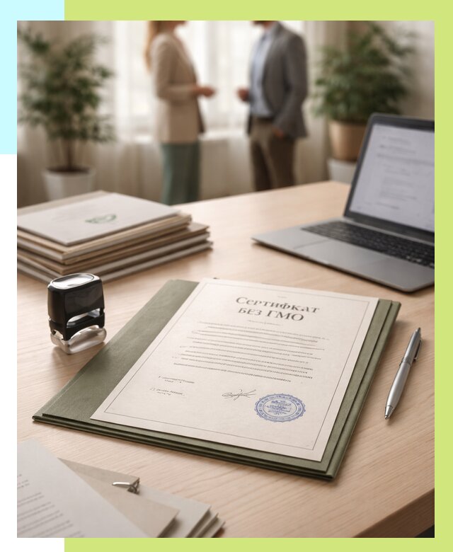 Сертификат без ГМО в Кохме от 7791 р. оформить срочно Алешин-Кхм