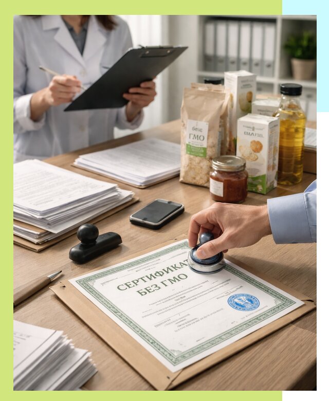 Получение сертификата Без ГМО для продукции в Кохме