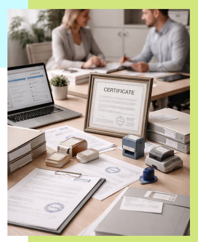 Сертификация компании в Кохме от 46746 р. | Алешин-Кхм — заказ